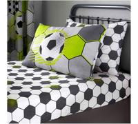 Gc Gaveno Cavailia Printed Kids Football Stamp Single Grey Fitted Sheet Soft & Cosy Premium Bed Sheets For Children