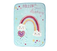 GC GAVENO CAVAILIA Rainbow Baby Blanket Kids Fluffy Blanket for Girls, Soft Flannel Fleece Blanket Blue Rainbow Throw Blanket for Couch, Children Rainbow Blanket, 110X140cm