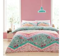 GC GAVENO CAVAILIA Reversible Duvet Cover Double Bed - Blossom 3 Piece Double Bedding Set (200 x 200 m) with Button Closure - Easycare Washable Quilt Covers - Multi