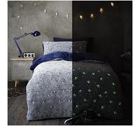 GC GAVENO CAVAILIA Reversible Duvet Cover, Warm & Comfortable Glow In Dark Bedding Set, Fluffy King Size Quilt Covers, Grey