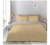 GC GAVENO CAVAILIA Reversible Duvet Quilt, Soft & Comfy Printed Set, Cosy Bed Covers, Polycotton, Arches-Ochre/Grey, King
