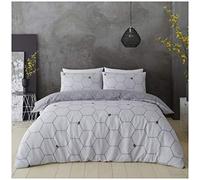 GC GAVENO CAVAILIA Reversible Printed Duvet Cover, Easy Care Quilt Set, Soft Cosy Bedding, Polycotton, BEE Happy-Grey, Single