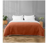 GC GAVENO CAVAILIA Reversible Quilted Bedspread Double Comforter Bed Throw 150x200 - Ultra Soft Quilt Bedspread Coverlet 100% Polyester - Rust