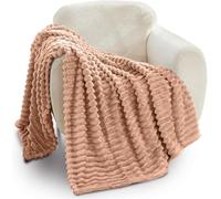 GC GAVNO CAVAILIA Ribbed Blanket Throw | Fluffy Fleece Throws For Sofas, Bed, Settee, Couch | Comfortable Extra Large Blankets & Throws | King Size 200x240 Cm | Mink