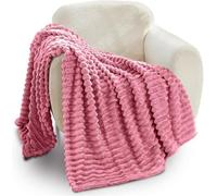 GC GAVENO CAVAILIA Ribbed Blanket Throw | Fluffy Fleece Throws For Sofas, Bed, Settee, Couch | Comfortable Extra Large Blankets & Throws | King Size 200x240 Cm | Berry