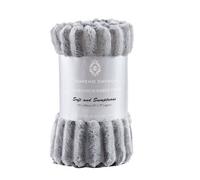 GAVENO CAVAILIA Osum Ribbed Throw in Grey | Size: 200 cm x 240 cm GAVENO CAVAILIA Grey 200 cm x 240 cm