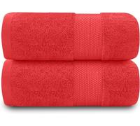GC GAVENO CAVAILIA Set of 2 Jumbo Bath Sheets (100x180Cm), Quick Dry Super Absorbent 700 GSM Towel Bale Set, 2 X Super Jumbo Bath Sheet, Egyptian Cotton Towel Set, Jumbo Bath Sheets Extra Large, Wine