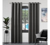 Gc Gaveno Cavailia Silk Sheen Eyelet Curtain 90X108 Charcoal 100% Polyester Ring Top Fully Lined Drapes