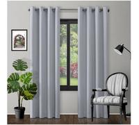 Gc Gaveno Cavailia Silver Blackout Eyelet Curtains 66X72 Inches 80-90% Black Out Thermal Ring Top Curtain Pair Window