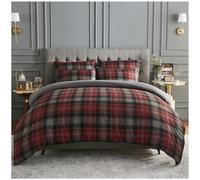 GC GAVENO CAVAILIA Single Duvet Cover Set - Microfiber Check Bedding Duvet Sets (135x200 cm) - Breathable Geometric Quilt Bed Cover With Pillowcase - Washable - Charcoal