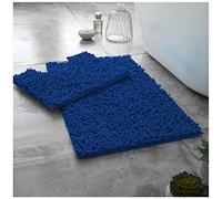 GC GAVENO CAVAILIA Soft Bath Mat Sets For Bathroom | 2 Piece Bath Mat Non Slip Back | Highly Water Absorbent & Fast Drying 100% Microfiber Chenille Toilet Rug with Pedestal Mat | Royal Blue