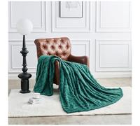 GC GAVENO CAVAILIA Soft Flannel Sherpa Fleece Throw Blanket Queen Size, Jacquard Weave Pattern Thermal Warm & Cosy Fuzzy Plush Blanket For Sofa Couch & Bed, 200x240 Cm, Natural
