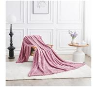 GC GAVENO CAVAILIA Soft Flannel Sherpa Fleece Throw Blanket Queen Size, Jacquard Weave Pattern Thermal Warm & Cosy Fuzzy Plush Blanket For Sofa Couch & Bed, 200x240 Cm, Natural