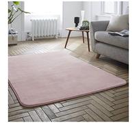 GC GAVENO CAVAILIA Soft & Fluffy Velvet Touch - Non Slip Bedroom Mat Rug for Comfortable Living & Bed Rooms - Home Décor Carpet - Blush Pink - 100x150 Cm - Washable Rug