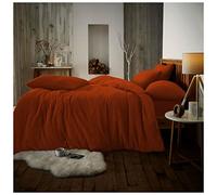 GC GAVENO CAVAILIA Soft & Warm Fluffy Quilt Cover, Comfy Teddy Duvet Set Fleece Bedding Sets Double With Matching Pillowcases, Burnt Orange