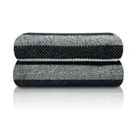 GC GAVENO CAVAILIA Stripe Bath Sheets 2Pk | (90x140 Cm) Extra Large Bath Sheets | Fast Drying & Water Absorbent Bath Sheet | Hotel Quality Cotton Towels Sets For Bathroom, Black