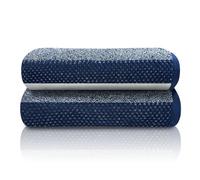 GC GAVENO CAVAILIA Stripe Bath Sheets 2Pk | (90x140 Cm) Extra Large Bath Sheets Set of 2 | Fast Drying & Water Absorbent Bath Sheet | Hotel Quality Cotton Towels Sets For Bathroom, Navy