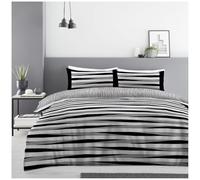 GC GAVENO CAVAILIA Stripe King Bedding Set - 4 Piece - Reversible Duvet Cover, Fitted Sheet and Matching Pillowcases - Soft Breathable Polycotton Easy Care Complete Bed Set with Modern Design, Multi