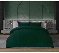 GC GAVENO CAVAILIA Stripes Panel Duvet Cover Set - Velvet Double Bed Cover Set With Matching Pillowcases - Super Soft & Fluffy Polyester Fabric Thermal Bedding Set - Green