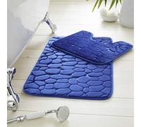 GC GAVENO CAVAILIA Super Absorbent 2 Piece Pebbles Bath Set, Memory Foam, Red, 80 x 58, Royal Blue, 42119777
