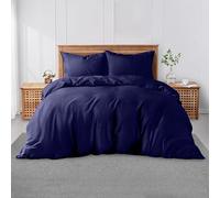 GC GAVENO CAVAILIA Super King Plain Dyed Duvet Cover Set with Pillowcase - Soft Comfortable, Lightweight Polycotton Bedding, Easy-Care - Quilt Comforter Cover - Navy