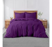 GC GAVENO CAVAILIA Super King Plain Dyed Duvet Cover Set with Pillowcases - Soft Comfortable, Lightweight Polycotton Bedding, Easy-Care - Quilt Comforter Cover - Berry