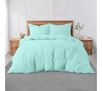 GC GAVENO CAVAILIA Super King Plain Dyed Duvet Cover Set with Pillowcases - Soft Comfortable, Lightweight Polycotton Bedding, Easy-Care - Quilt Comforter Cover - Aqua
