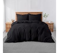 Gc Gaveno Cavailia Plain Dyed Duvet Cover Super King Polycotton Solid Bedding Set Breathable Lightweight Duvet Cover Bed Set Black
