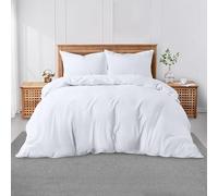 GC GAVENO CAVAILIA Super King Plain Dyed Duvet Cover Set with Pillowcases - Soft Comfortable, Lightweight Polycotton Bedding, Easy-Care - Quilt Comforter Cover - White