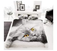 GC GAVENO CAVAILIA Super Soft 3D Design Wildlife Duvet Cover, Polycotton Luxury Forest Bedding Quilt Set, Cat, King 3d Cat 659426