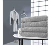 GC GAVENO CAVAILIA Super Soft 4 Pack Bath Sheets, Highly Absorbent Extra Large Towel Set, 500 GSM Egyptian Cotton Bathroom Towels, Silver, 75x135