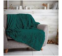 GC GAVENO CAVAILIA Super Soft Hugg and Snugg Teddy Fleece Sofa Bed Blanket, Easy Care Fluffy Cosy Warm Settee Throw, Green, 150x200 Cm,662822