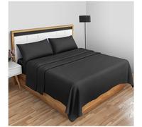 GC GAVENO CAVAILIA Super Soft Plain Dyed Diamond Flat Sheet [ Double - Black ]