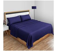 GC GAVENO CAVAILIA Super Soft Plain Dyed Diamond Flat Sheet [ Double - Navy ]
