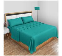 GC GAVENO CAVAILIA Super Soft Plain Dyed Diamond Flat Sheet [ Single - Deep teal ]