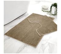 GC GAVENO CAVAILIA Super Soft Shiny Bath Mat Non slip Toilet Set, Luxury And Water Absorbent Bathroom Mat, Natural, Regular, 456797