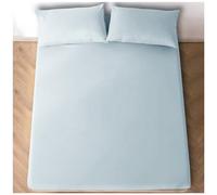 GC GAVENO CAVAILIA Supersoft Fitted Sheet King Size, 25 Cm Elastic Pocket Fade Resistant Bed Sheets, Cosy Bedding & Linen, Sky Blue, 708278