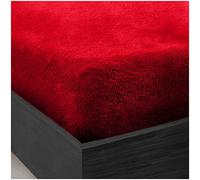 GC GAVENO CAVAILIA Teddy Bear Double Fitted sheet | Fleece Thermal Warm Plain Soft Cuddly Fluffy Fitted Bed Sheets Double | Red