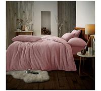 GC GAVENO CAVAILIA Teddy Bear Fleece Double Bedding Set | Soft & Cosy Thermal Warm Fluffy Double Duvet Sets With 2 Piece Pillowcases| Pink | 200 Cm x 200 Cm