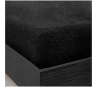 GC GAVENO CAVAILIA Teddy Bear Fleece Single Fitted Sheet - Single Bed Sheets Plain Thermal Warm Soft Cuddly Fluffy Bedding - Black