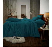 Gc Gaveno Cavailia Teddy Bear Fleece Single Green Duvet Set With Matching Pillowcase Fluffy Warm & Cosy Super Soft Bedding Set