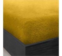 Gc Gaveno Cavailia Teddy Bear Plain Fitted Sheet King Ochre Fleece Thermal Warm Super Soft & Warm Fluffy Fitted Bed Sheet