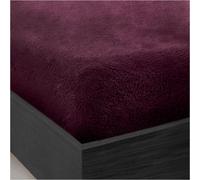 Gc Gaveno Cavailia Teddy Bear Plain Fitted Sheet Single Aubergine Fleece Thermal Warm Super Soft & Warm Fluffy Fitted Bed Sheet