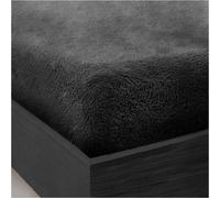 Gc Gaveno Cavailia Teddy Bear Plain Fitted Sheet Single Charcoal Fleece Thermal Warm Super Soft & Warm Fluffy Fitted Bed Sheet