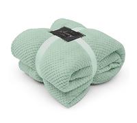 GC GAVENO CAVAILIA Teddy Bear Thermal Warm & Cosy Popcorn Fleece Thick Blankets Throw Bed, Soft & Cosy Sherpa Fleece Throw Blanket, 200x240 Cm, Duck Egg