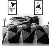 GC GAVENO CAVAILIA Teddy Duvet Cover - Fluffy Fleece Bedding Set King Size - 100% Polyester Warm Cosy Duvet Cover Set - Charcoal/Grey