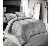 GC GAVENO CAVAILIA Teddy Fleece Duvet Cover, Fluffy Fitted Sheet, Warm Cozy Ultra Soft Bed Set, Polyester, Unicorn-Grey, Single
