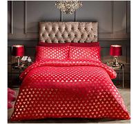 GC GAVENO CAVAILIA Teddy Fleece Duvet Set, Super Soft Single Quilt Cover, Cuddle Bedding Sets, Deep Red