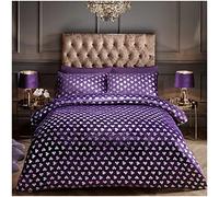 GC GAVENO CAVAILIA Teddy Fleece Duvet Set, Super Soft Single Quilt Cover, Cuddle Bedding Sets, Purple