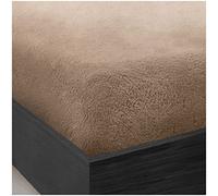 "GC GAVENO CAVAILIA Teddy Fleece Plain King Size Fitted Sheets, Thermal Warm Sherpa Plush Soft Fluffy Cuddly Fitted Sheets King Size, Mink"